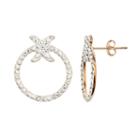 14k Gold-bonded Sterling Silver Crystal Doorknocker Earrings, Women's, White
