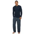Men's Hanes Ultimate X-temp Waffle-weave Henley, Size: Xl, Dark Blue