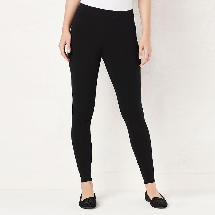 Women's Lc Lauren Conrad Heathered Legging, Size: M Short, Black