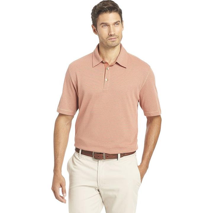 Big & Tall Van Heusen Classic-fit Textured Slubbed Polo, Men's, Size: Xl Tall, Red