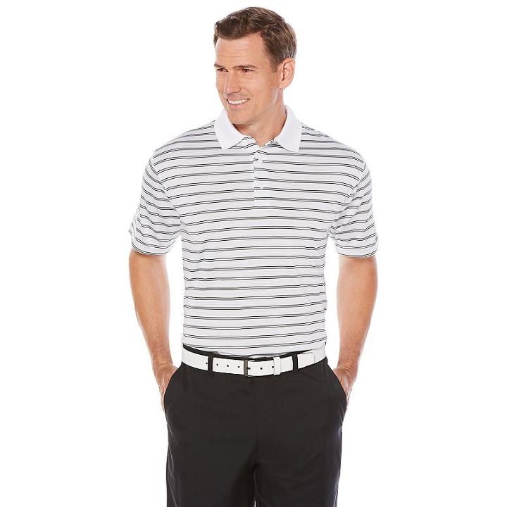 Men's Jack Nicklaus Regular-fit Stayvent Striped Golf Polo, Size: Xl, White