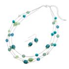 Plus Size Illusion Necklace & Drop Earring Set, Women's, Blue