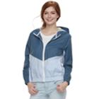 Juniors' Pink Republic Colorblock Hooded Windbreaker Jacket, Teens, Size: Xl, Med Blue