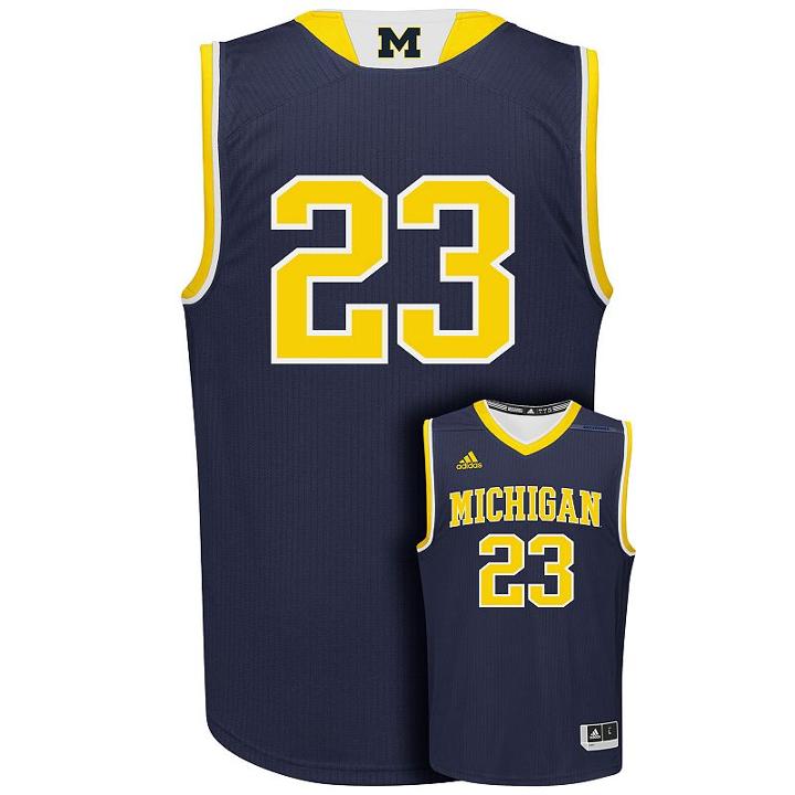 Men's Adidas Michigan Wolverines Replica Basketball Jersey, Size: Xxl, Blue (navy)