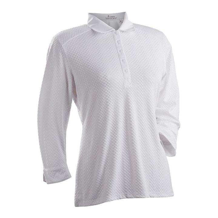 Women's Nancy Lopez Grace 3/4-sleeve Golf Polo, Size: Small, White