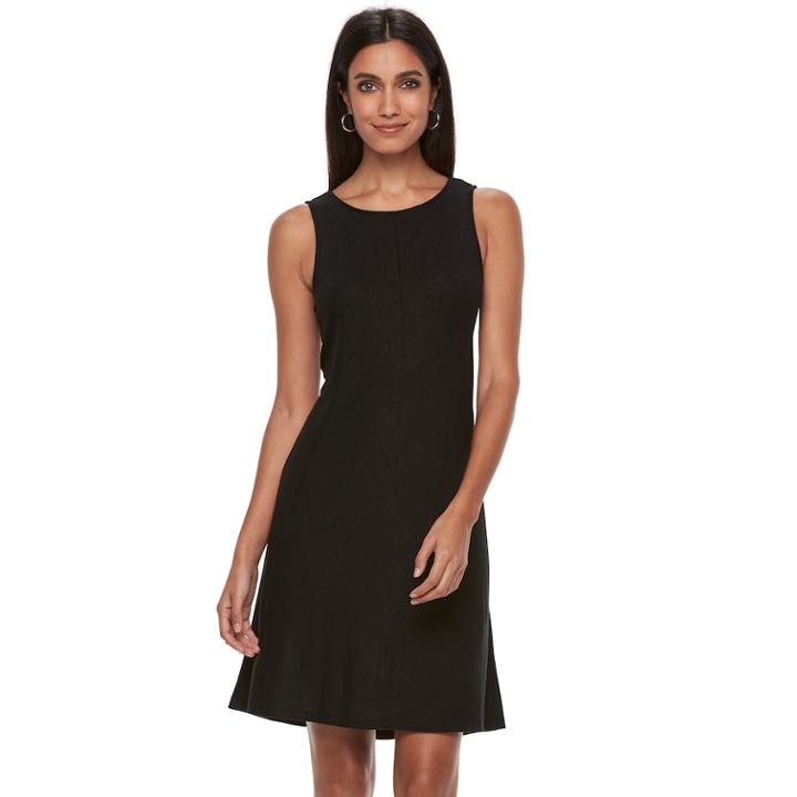 Women's Apt. 9&reg; Sleeveless A-line Knit Dress, Size: Medium, Black