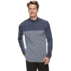 Men's Marc Anthony Regular-fit Colorblock Quarter-zip Pullover, Size: Medium, Dark Blue