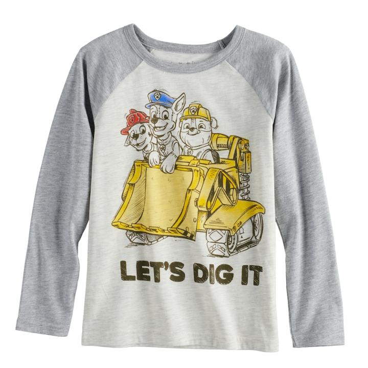 Boys 4-12 Jumping Beans&reg; Paw Patrol Marshall, Chase & Rubble Raglan Graphic Tee, Size: 10, Brown/gr (oat/ Gr)