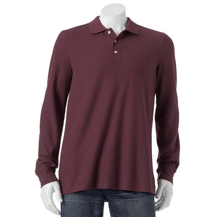 Men's Croft & Barrow&reg; Classic-fit Easy-care Pique Polo, Size: Xxl, Dark Red