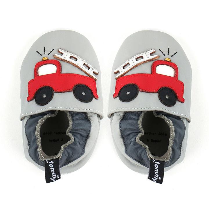 Tommy Tickle Baby Boy Fire Truck Crib Shoes, Size: 18-24month, Grey