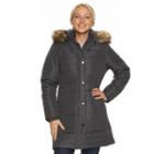 Women's D.e.t.a.i.l.s Hooded Solid Quilted Walker Jacket, Size: Xl, Grey