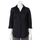 Women's Dana Buchman Sateen Shirt, Size: Large, Black