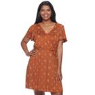 Juniors' Plus Size Mudd&reg; Faux-wrap Dress, Teens, Size: 1xl, Brown