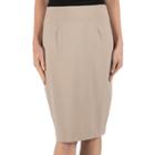 Women's Larry Levine Solid Pencil Skirt, Size: 8, Lt Beige