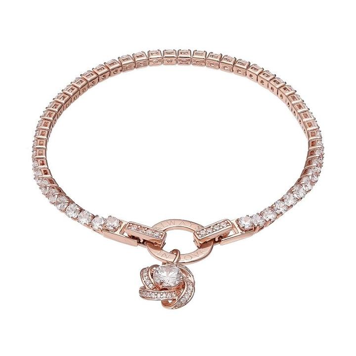 Dovetail Rose Gold Tone Always In Love Cubic Zirconia Tennis Bracelet, Women's, Size: 7.5, White