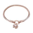 Dovetail Rose Gold Tone Always In Love Cubic Zirconia Tennis Bracelet, Women's, Size: 7.5, White