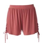 Juniors' Mudd&reg; Lace-up Side Shortie Shorts, Teens, Size: Large, Brt Pink