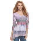 Women's Apt. 9&reg; Studded Shark-bite Hem Top, Size: Xs, Lt Purple
