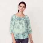 Women's Lc Lauren Conrad Pintuck Peasant Top, Size: Medium, Drk Purple
