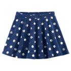 Girls Plus Size So&reg; French Terry Nep Foil Patterned Circle Skirt, Size: 14 1/2, Dark Blue