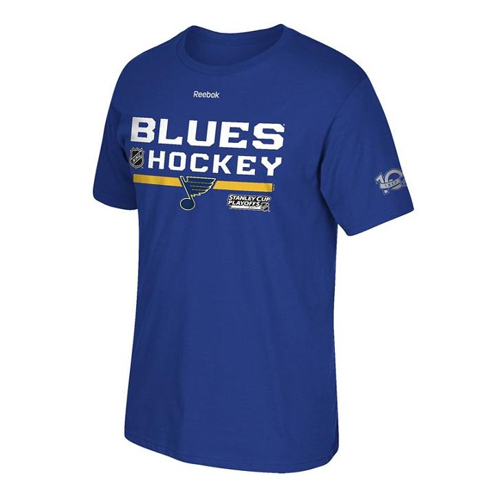 Men's Reebok St. Louis Blues 2017 Stanley Cup Playoffs Center Ice Tee, Size: Medium, Blue