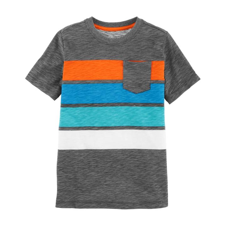 Boys 4-12 Oshkosh B'gosh&reg; Striped Slubbed Pocket Tee, Size: 6, Gray Stripe