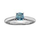 Round-cut Igl Certified Blue Diamond Solitaire Engagement Ring In 14k White Gold (1/2-ct. T.w.), Women's, Size: 10