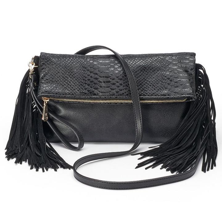 Jennifer Lopez Camilla Fringed Crossbody Bag, Women's, Black