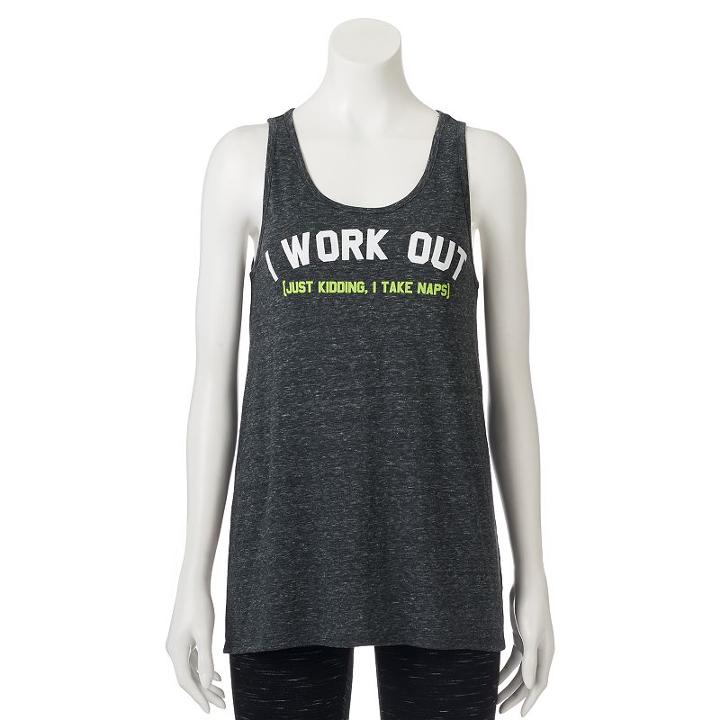 Juniors' So&reg; Open Back Graphic Tank, Girl's, Size: Small, Oxford