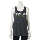 Juniors' So&reg; Open Back Graphic Tank, Girl's, Size: Small, Oxford