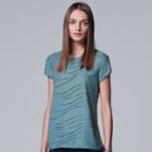 Women's Simply Vera Vera Wang Windy Jacquard Tee, Size: Small, Med Blue