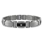 Lynx Stainless Steel 1/10-ct. T.w. Diamond And Carbon Fiber Bracelet, Men's, Grey