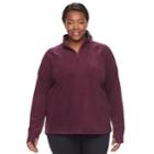 Plus Size Tek Gear Microfleece 1/4-zip Pullover Top, Women's, Size: 1xl, Drk Purple