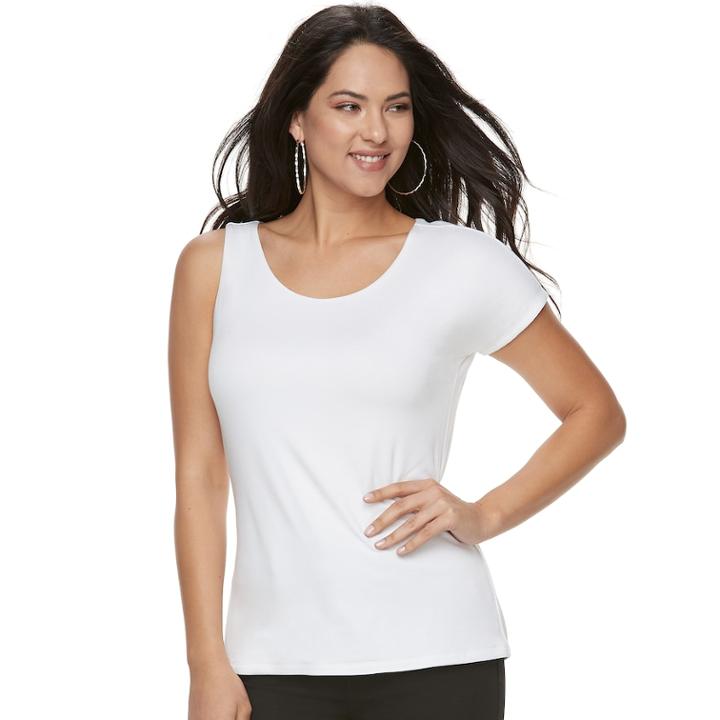 Women's Jennifer Lopez One-shoulder Tee, Size: Medium, White