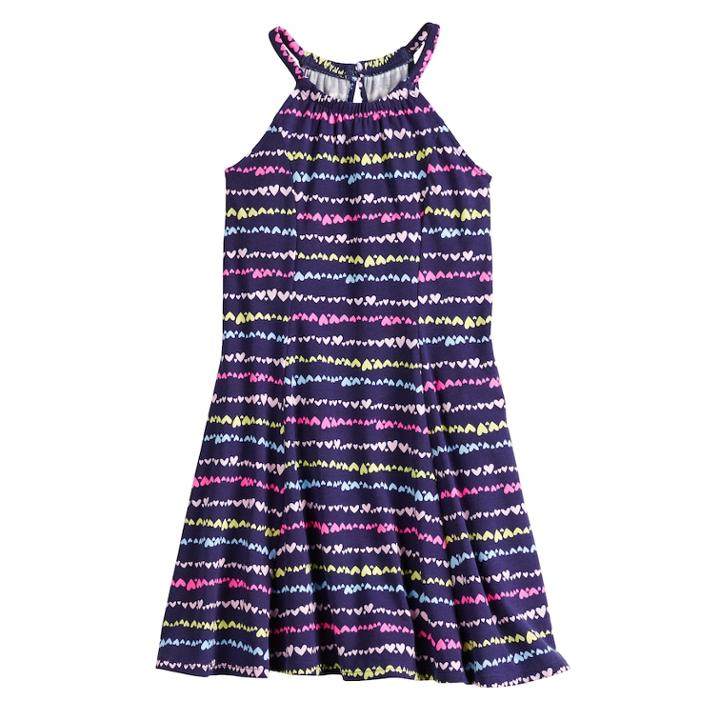 Girls 4-10 Jumping Beans&reg; Pattern Princess Seam Halter Dress, Size: 8, Blue