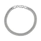 Men's Sterling Silver Curb Chain Bracelet, Size: 8.5, Grey