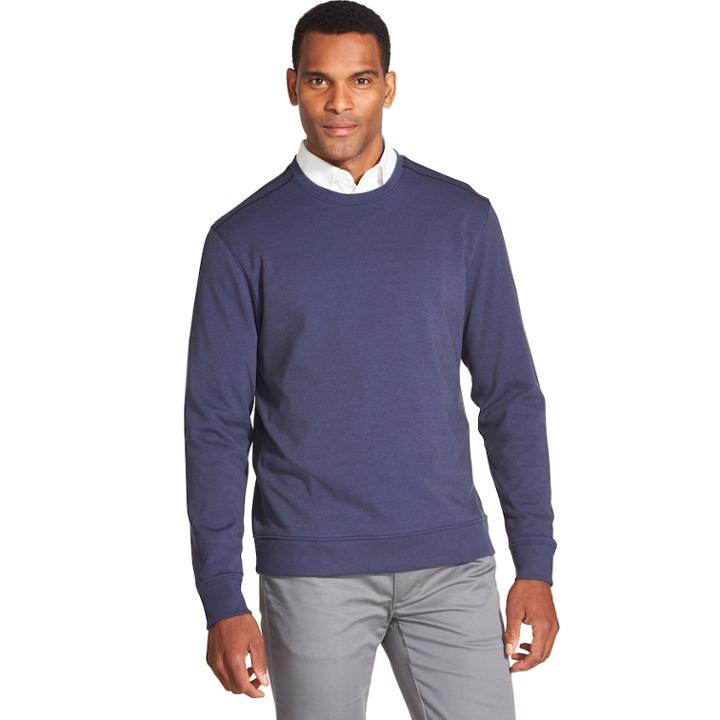 Men's Van Heusen Flex Classic-fit Fleece Knit Crewneck Sweater, Size: Medium, Blue
