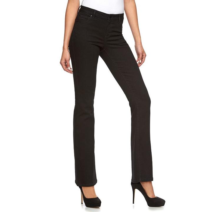 Petite Jennifer Lopez Modern Fit Bootcut Jeans, Women's, Size: 6p - Short, Black