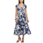 Petite Chaps Floral Midi Dress, Women's, Size: L Petite, Pink Ovrfl