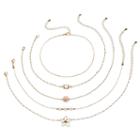 Mudd&reg; Rosette & Wire Flower Choker Necklace Set, Women's, Gold