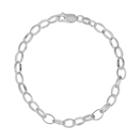 Sterling Silver Rolo Chain Bracelet - 7-in, Women's, Grey