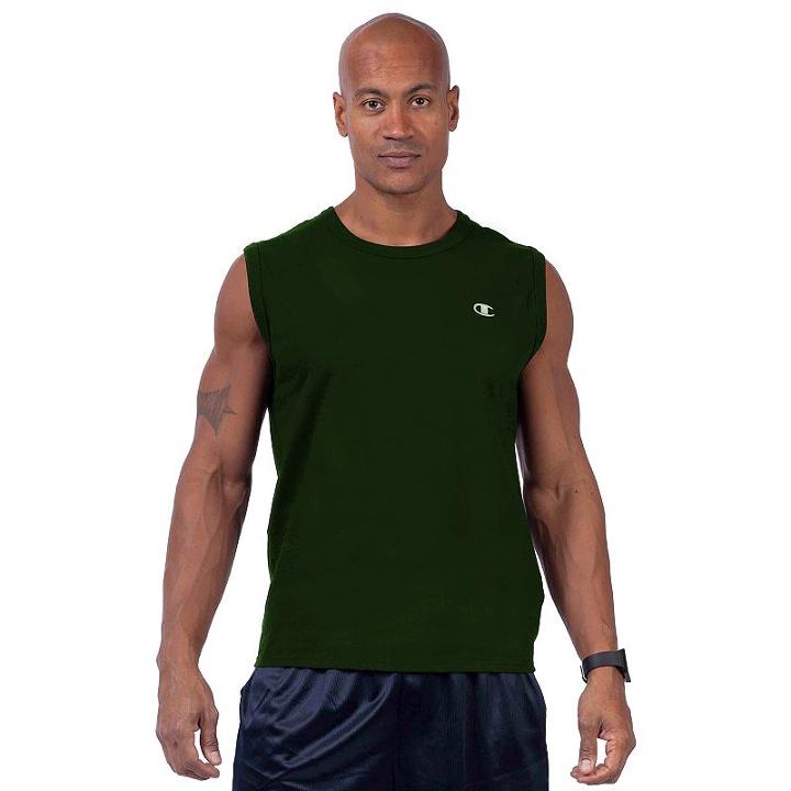 Big & Tall Champion Solid Muscle Tee, Men's, Size: Xxl Tall, Dark Green