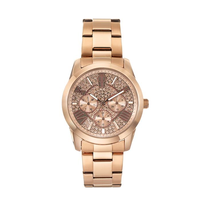 Jennifer Lopez Women's Rosie Crystal Stainless Steel Watch, Size: Medium, Gold