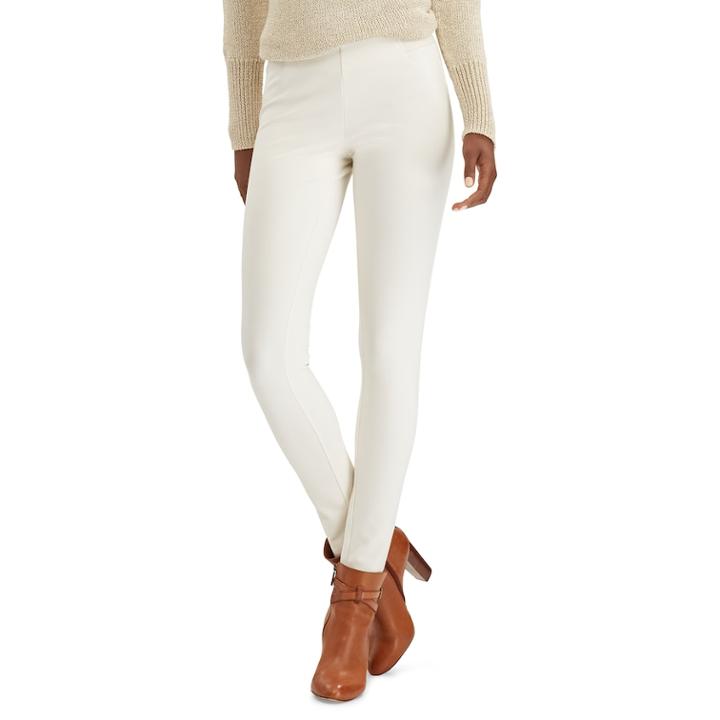 Women's Chaps Stretch Ponte Skinny Pant, Size: Large, Natural