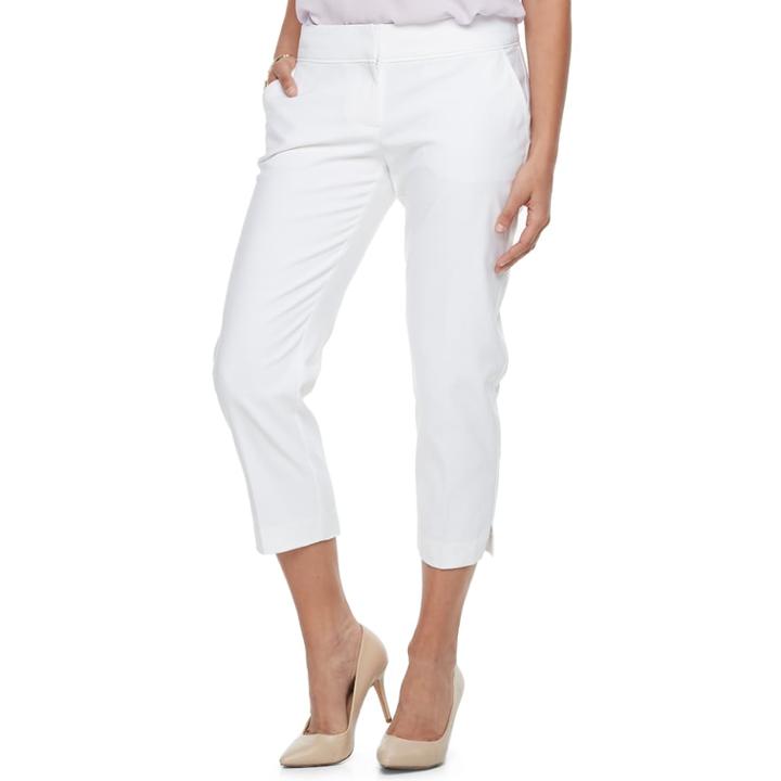 Women's Apt. 9&reg; Torie Straight-leg Capri Pants, Size: 0, White