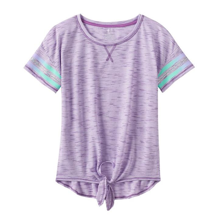 Girls 7-16 So&reg; Tie Front Space-dye Tee, Girl's, Size: 14, Med Purple
