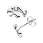 Dayna U Iowa Hawkeyes Sterling Silver Logo Stud Earrings, Women's, Grey