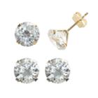 Renaissance Collection 10k Gold Two Tone 6-ct. T.w. Swarovski Cubic Zirconia Stud Earring Set - Made With Swarovski Zirconia, Women's, White