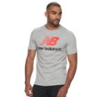 Men's New Balance Stacked Logo Tee, Size: Large, Light Grey