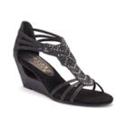 New York Transit Bright Looking Women's Wedge Sandals, Size: 8.5 Wide, Black